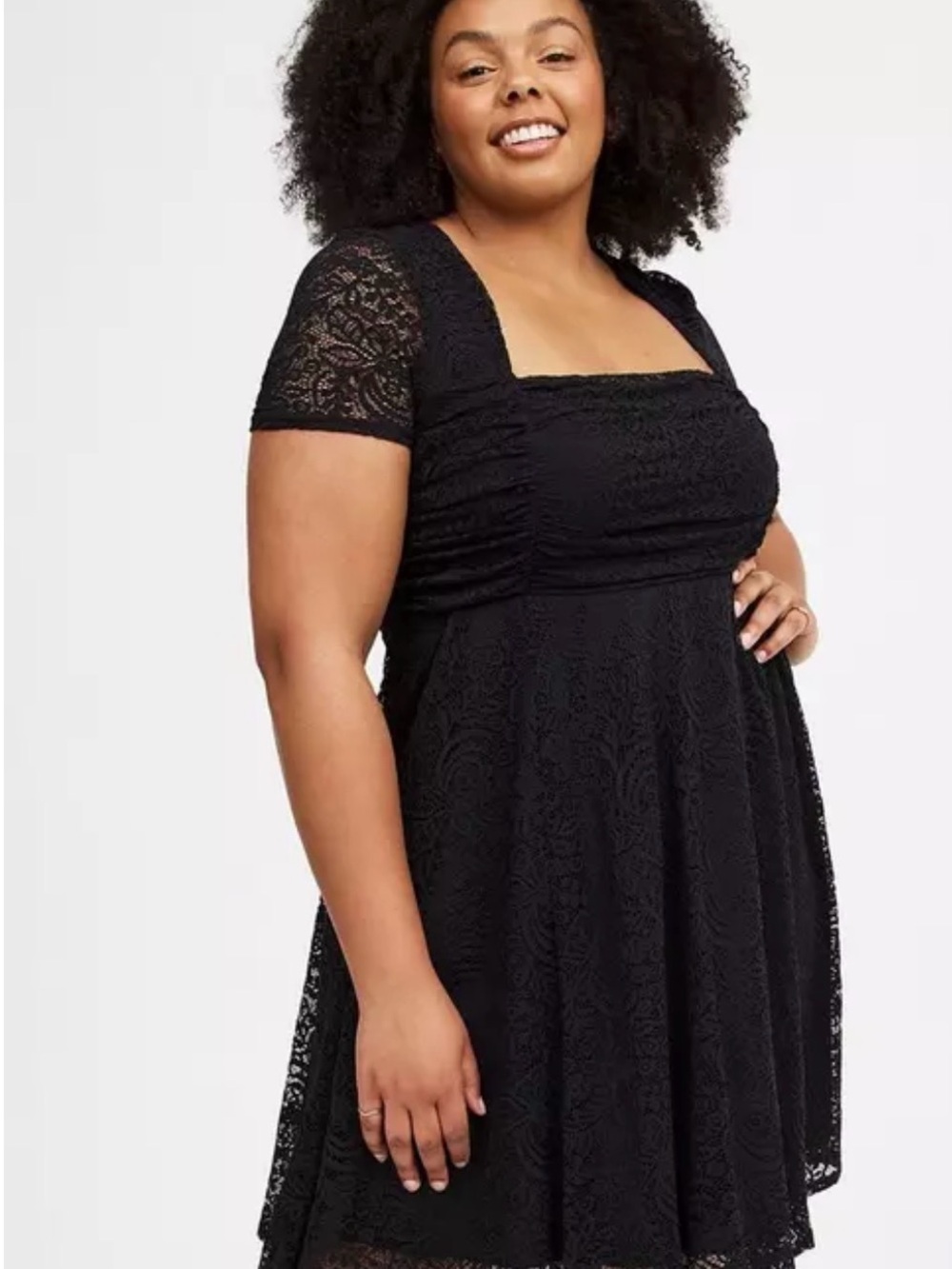 Torrid Black Lace Square Neck Dress